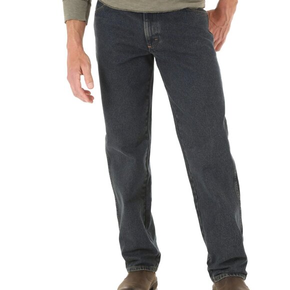NWT Wrangler Rustler 42x30 Men's Relaxed Fit Straight Leg Tinted Dark Jeans - Picture 1 of 5
